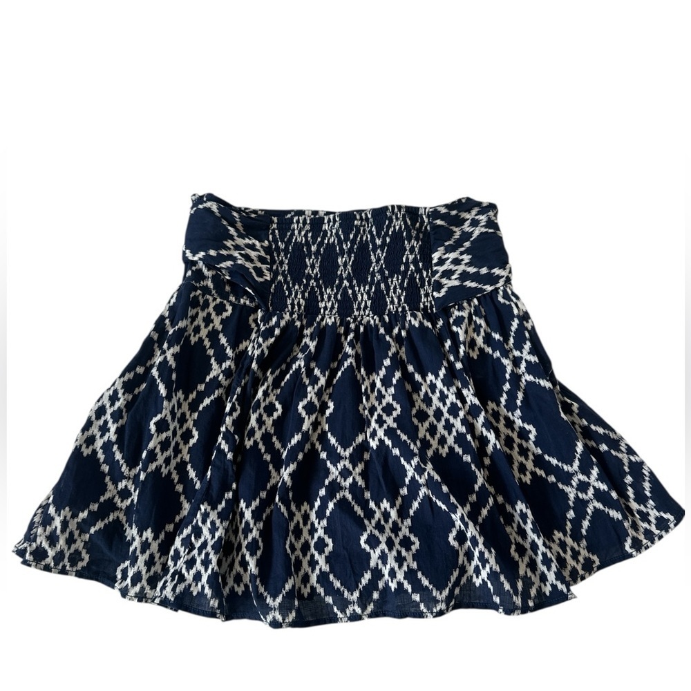 Anthropologie Navy Blue Rimbaud Tie-Waist Cotton Mini Skirt - Picture 8 of 11
